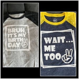 Twins birthday shirt set size 10/12 EE